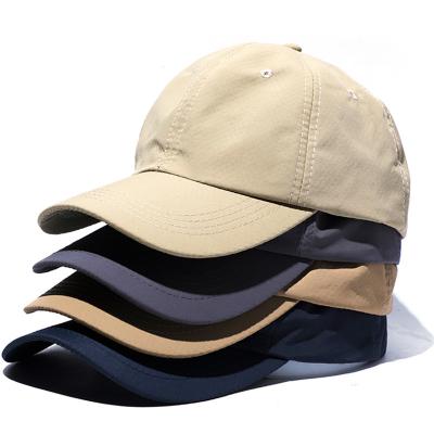 China breathable & Custom Embroidered Summer Solid Color Sports Sun Hat Men Simple Style Outdoor Quick Dry Waterproof Baseball Cap Breathable for sale