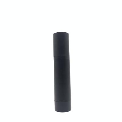 China 15ml 30ml 50ml 100ml Cosmetic Matte Black Plastic Bottle Airless Pump Bottle for sale