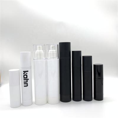 China Custom Cosmetic 15ml 30ml 50ml 100ml 120ml Airless Skin Care Cosmetic Black Frosted Bottles for sale