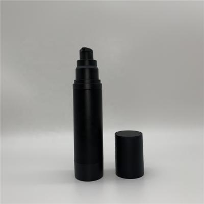 China Cosmetic Empty Matte Black Customized Color Airless Pump Bottle 30ml for sale