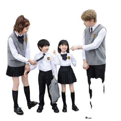 China Custom primary school uniform design school uniform material British style children's school uniform for sale