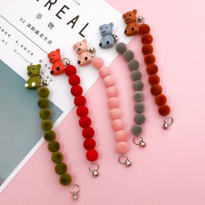 China Cute Fashion Jewelry CP0905-1 DIY Wrist Ball Beads Make Bear Phone Charm Beads To Charm String for sale