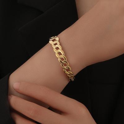 China TRENDY Initial Fashion Jewelry Men Design 2020 Rustic Boho Statement 18k Bracelet Stainless Steel Gold Plated Bracelets For Women for sale