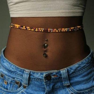 China BOHEMIA Bikini Chain Belly Hand Made Rice Chains Hot Summer Jewelry Waist Beads for sale