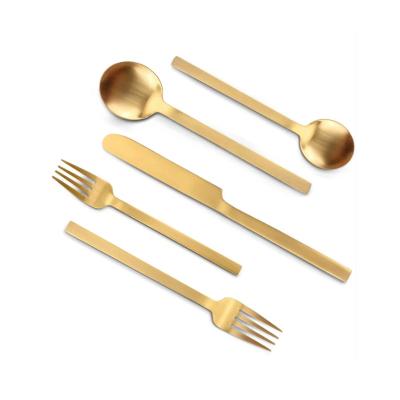 China Stocked Stainless Steel Cutlery Set Solid Color Modern Flatware Set For Outdoor for sale