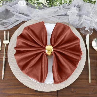 China Waterproof Decoration Customize Premium Sheen Velvet Cloth Dinner Napkins for sale