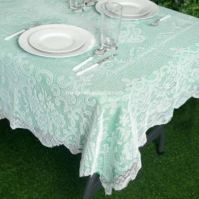 China Waterproof Rectangular Embroidered Waterproof Tablecloth Cloth For Wedding Party Table Decoration Home Lace Cloth for sale