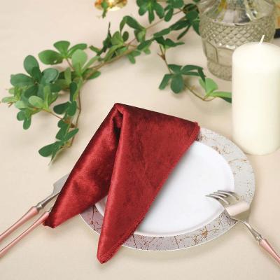 China Sheen Velvet Cloth Dinner Napkins Best Quality Waterproof for Restaurant Wedding Party Dinner for sale