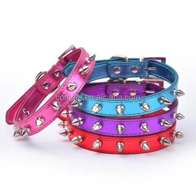 China Rhinestone Buckle Or Simple Buckle 1.5 To 2.5cm Metallic Finish Stylish Metal Studs Decorative Dog Belts Pet Collars for sale