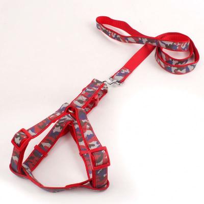 China Custom Reflective New Camouflage Dog Combination Set Harness Dog Leash For Large Dogs for sale