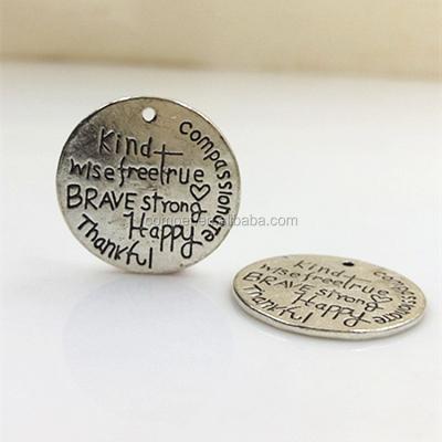 China Wholesale Genuine ALLOY Kind Grateful Compassionate Happy Alloy Lettering Jewelry DIY for sale