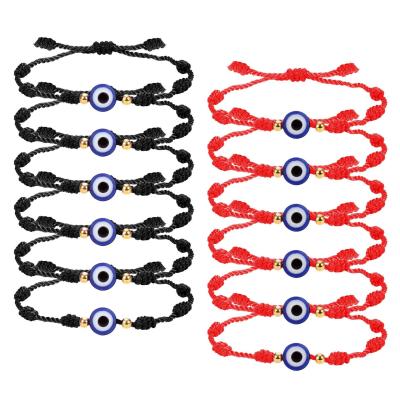 China New 7-Knot Lucky Red String Bracelet Personality BOHEMIA demon eye hand - woven bracelet for sale