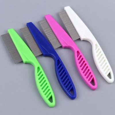 China Wholesale Pet Stocked Flea Combs For Cats And Dogs Stainless Steel Needle Combs for sale