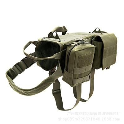 China 600D Stocked Camouflage Tactical Dog Vest With Accessories Bags Military Training Dog Training Equipments Dog Vest Set High Quality for sale