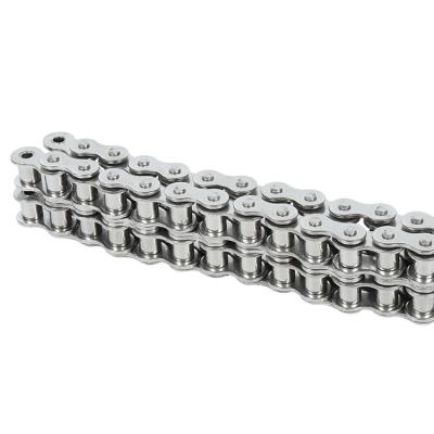 China Stable operation Professional High Strength Standard Precision Stainless Steel Row Roller Chain Double Drive Chain for sale