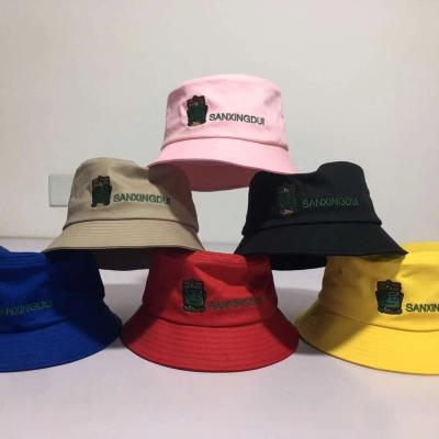 China 100% Cotton Striped Logo Branded Cheap Bucket Hat for sale