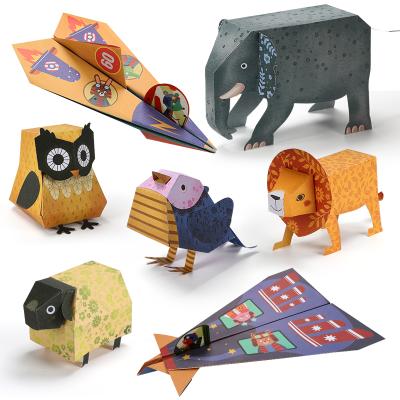 China Cute Europe 3D Origami Paper DIY Owl Creatures To Make Using Modular Folded Paper Arts &crafts Triangles Toys Paper Craft Origami Toys for sale