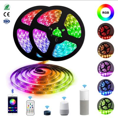 China Project RGB Room Strips Tape 5050 Stripe Luces Wifi Remote Colorful Lighting Light Kit Led Strip 12v Flexible Waterproof Smart for sale