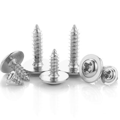 China Hard Carbon Steel Phillips Round Washer Head Self Height Adjustment Tire Repair Tapping Screw Best Selling for sale