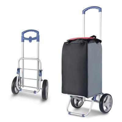 China Durable With Two Wheels Luggage Trolley Folding Portable Supermarket_shopping_trolley Shopping Trolley Carts for sale