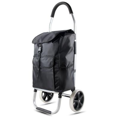 China Durable And Waterproof Wholesale Vegetable Foldable Trolley Bag Portable Grocery Fruit Oxford Shopping Trolley Bag With Wheel for sale