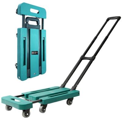 China Easy Folding Amazon Hot Selling Custom Design Airport Travel Suitcase Scooter Luggage Trolley Folding Hand Push Trolley for sale