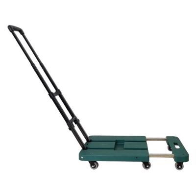 China Easy Folding 6 Wheels Outdoor Iron Pipe Pull Rod Foldable Hand Trolley Transformable Platform Luggage Hand Cart for sale