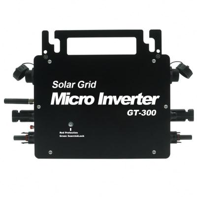 China Low cost GT300 on grid inverter home use 300W inverter for customozation 185*160*40mm for sale