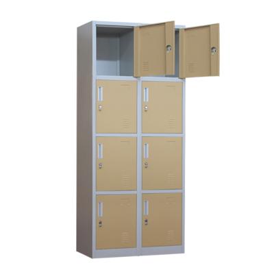 China Low Price 8 Door Modern Furniture Metal Storage Organizer Steel Children Bedroom Home Cabinet for sale