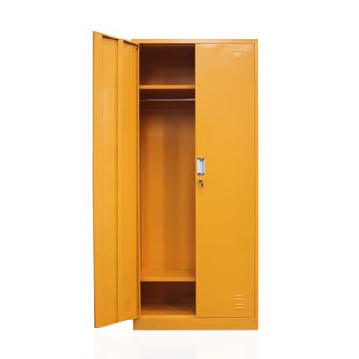 China Almirah Bedroom Furniture Cheap Almirah Wardrobe Apartment Furniture Swing Open Door Orange Steel Almirah Designs for sale