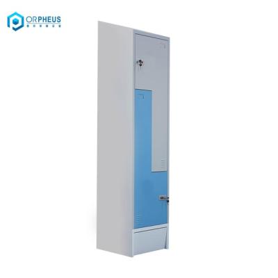 China Modern Slope Top Steel Double Door Z Shaped Locker With Bottom Cleanout Door for sale