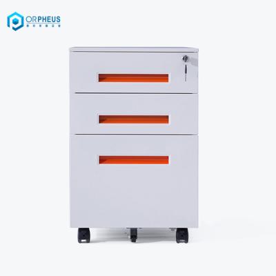 China Anti Dump Mechanism Movable 3 Drawer Metal Unit Under Movable Steel Pedestal Desk Office Supplies And Files Storage Cabinet for sale