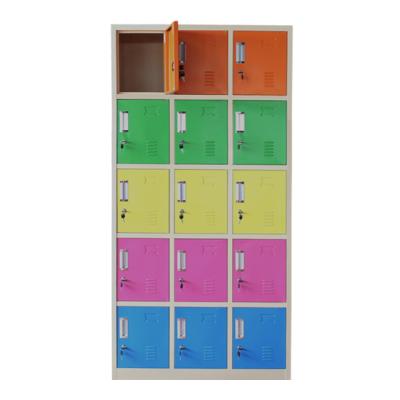 China Modern CKD Structure 15 Compartment Student Multi Door Storage Steel Cabinet School Furniture Metal Locker for sale