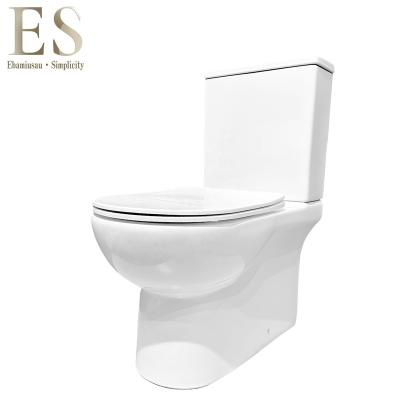 China Modern Double-Flow Chair Height Lavatory Toilet With Soft Narrow Seat Cover for sale