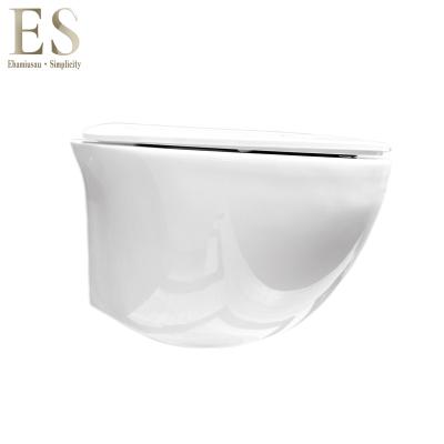 China Watermark Concealed Cistern CE Certified Nano Glazed Glassy China Wall-hung Toilet For Changing Room for sale