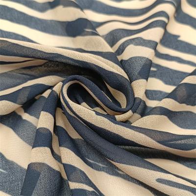 China QIHANG digital printing zebra-digital stripe fabric anti-static digital print QIHANG polyester chiffon silk fabric for women's dresses for sale