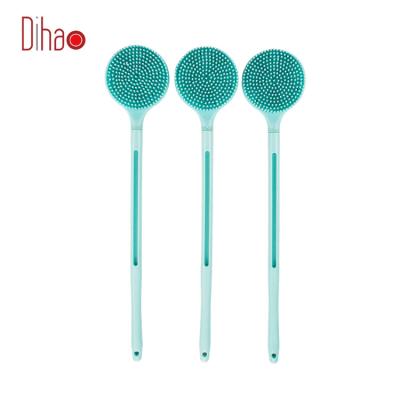 China EXFOLIATE Long Handle Body Scrubber With Soft Silicone Brushes for sale