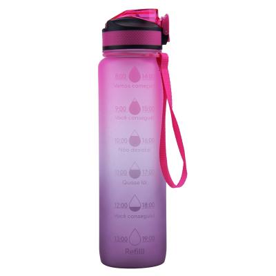 China Sustainable Sport 32oz Drinking Water Bottles With Drinking Times for sale