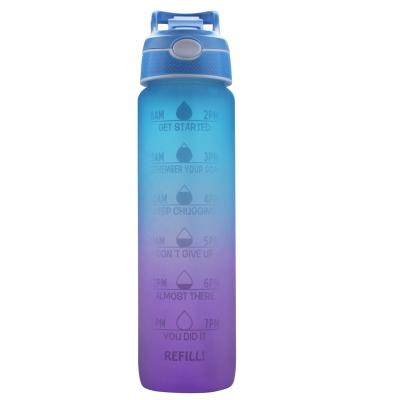 China Sustainable 32oz Water Bottle With Times To Drink With Straw for sale