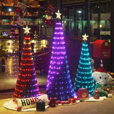 China Solar Foldable Multifunctional Point Controlled Christmas Tree Lights New LED String Lights Holiday Decorations String Wedding Christmas Decorations for sale