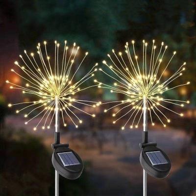 China 1L LED Solar Light Dandelion Firework Copper Wire String Lights Outdoor Waterproof Lawn Garden Decoration Lawn Light Control for sale