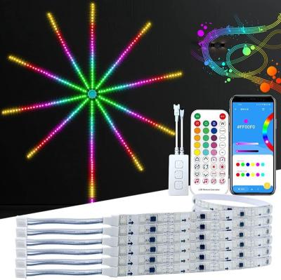 China LANDSCAPE 5050 led strip magic light fireworks led swith voice control rgb light colorful light bar intelligence for sale