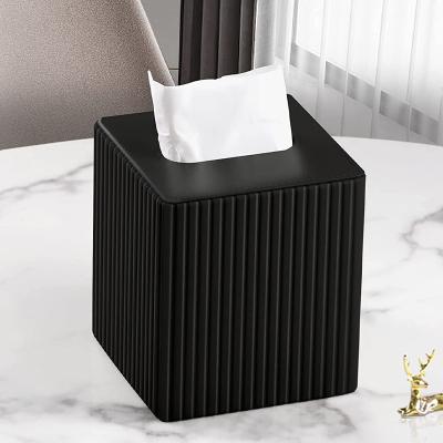 China Light Luxury Commercial Hotel Office Tissue Box Storage Organizer With Magnetic Bottom Square Decorative Tissue Box Lid Holder for sale