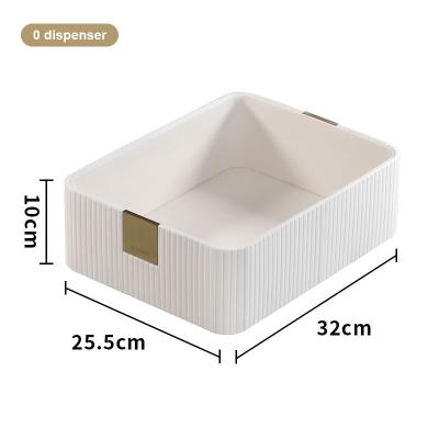 China Wardrobe 2022 New Design Italy Strip Texture Style Leather Underwear Storage Divider Boxes Bedroom Bra Socks Clothes Organizer Box for sale