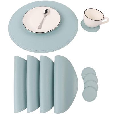 China Viable Heat Resistant Oval Non-Slip Place Mat Wipeable Table Mats For Kitchen Indoor Outdoor Dining Table Washable Round Place Mats for sale