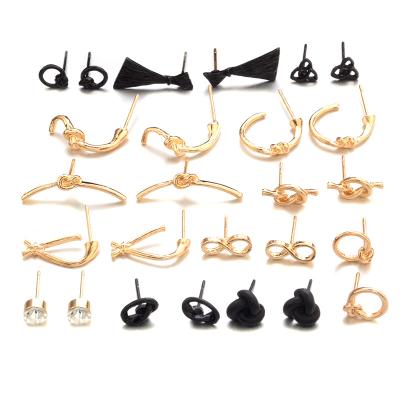 China Hot Chic Minimalist Geometric Metal Earrings Mixed 13 Pairs/Set Earrings Bowknot Stud Earrings For Women Fashion Jewelry Girl Gift for sale