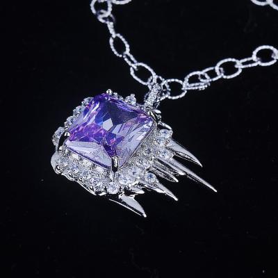 China 2021 High Carbon Zircon Pendant Necklace 2021 High Carbon Zircon Tail Flame Pendant New Romantic Necklace Colorful Premium Sense for sale