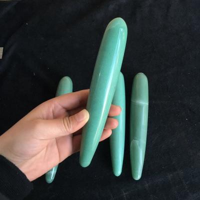 China China Dirty18cm Adventure Hot Smooth Magic Natural Green Quartz Crystal Stone Massage Wand For Healing for sale