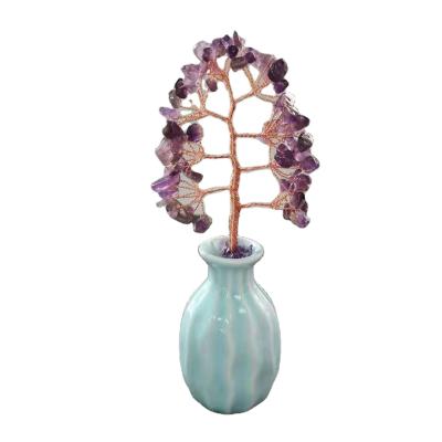 China Beautiful China Macadam Natural Elegant Exquisite Crystal Vase Crystal Tree For Decoration for sale