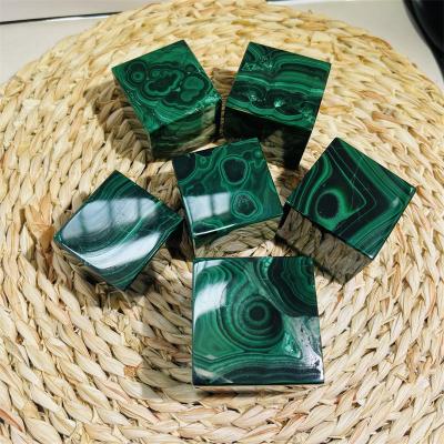 China China Hot Selling Carving Natural Malachite Square Standing Stone Large Crystal Tumbled Stone For Decoration for sale